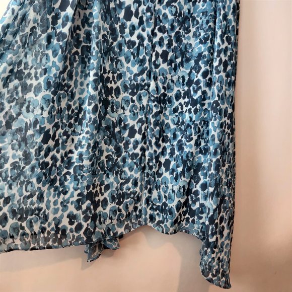 House Of Harlow x Revolve Womens Cici Blue Watercolor Asymmetric Flowy Skirt L - Picture 5 of 9